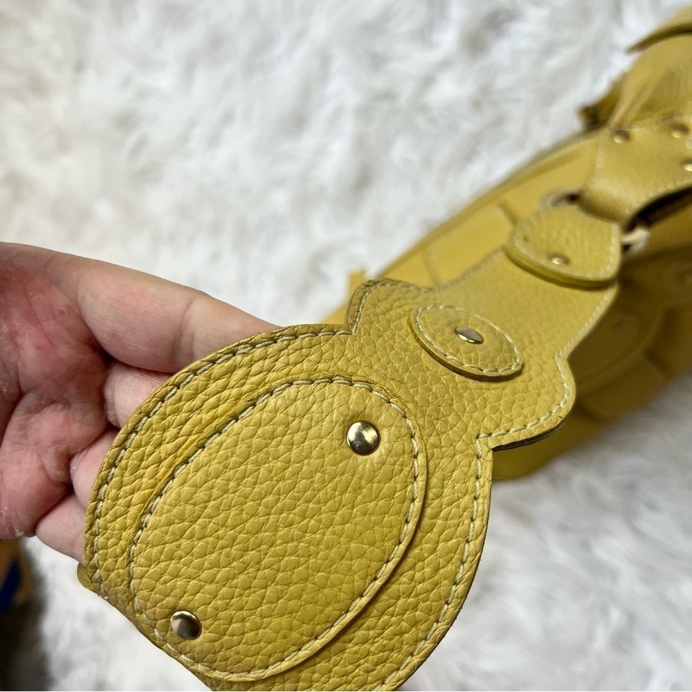 Tracy Zych New York Yellow Pebbled Leather Shoulder Bag 💛💛 Y2K Vintage - Picture 5 of 10